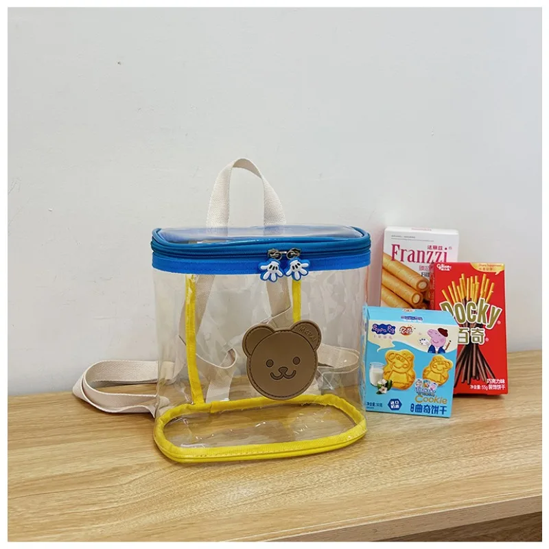 Korea ins bear rabbit mini small backpack transparent PVC plastic jelly bag men and women children kindergarten schoolbag - Image 6
