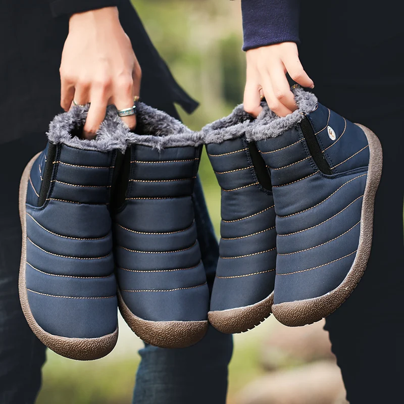 Winter Outdoor Velvet Warm Snow Boots Hiking Shoes Waterproof Ski Shoes High-Top Large Size Cotton Boots Thick Cotton Shoes Men\'s Boots Women\'s Boots