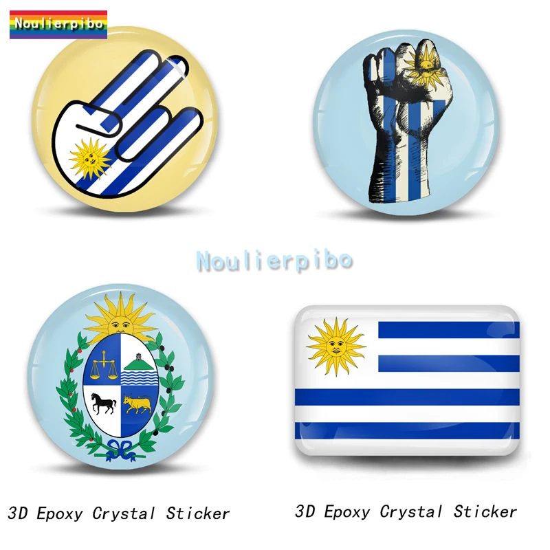 

3D Epoxy Resin Car Dome Sticker Uruguay Flag National Emblem Badge PVC Car Bumper Window Motorcycle Helmet Vinyl Decal