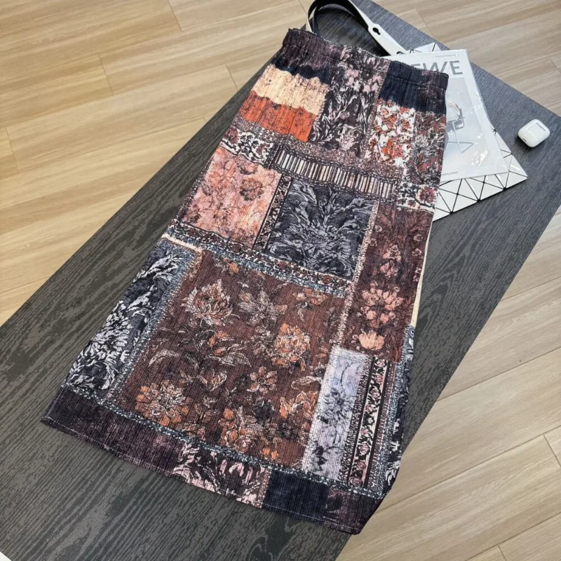 Miyake Pleated 2026 New Skirt for Women Summer Original Vacation Style Commuting Pleated High Waist A-Line Mid-Length Skirt