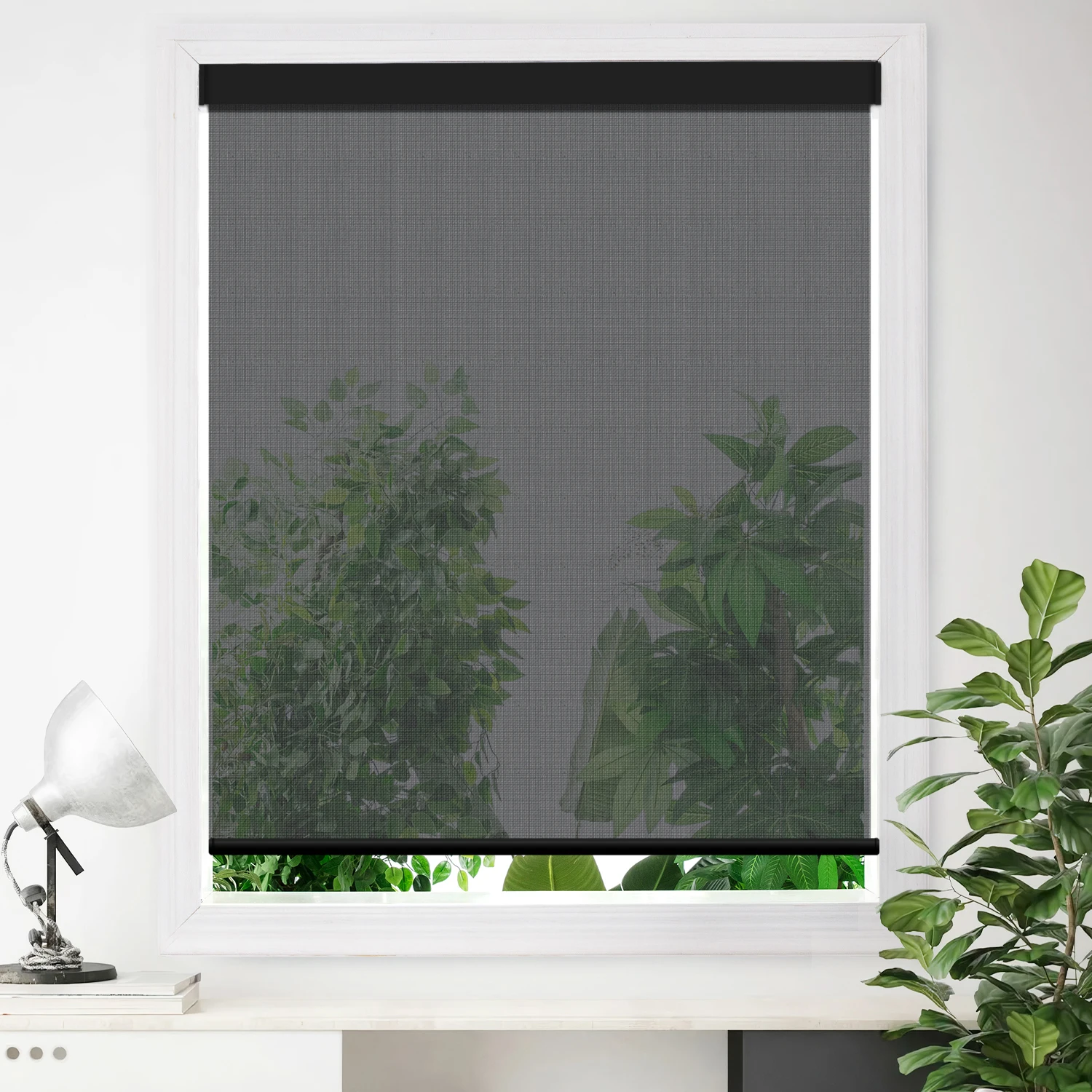 Tuya Zigbee Motor Solar Panel Home Decoration Roller Window Blinds Smart Motorized Sunscreen Fabric Semi-Blackout Roller Shades