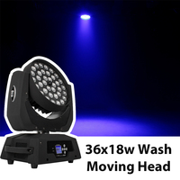 36x18w LED Moving Head Light Zoom Wash RGBWA UV Stage Light Effect Professional For DJ Party Disco Wedding Show 10~60 degrees