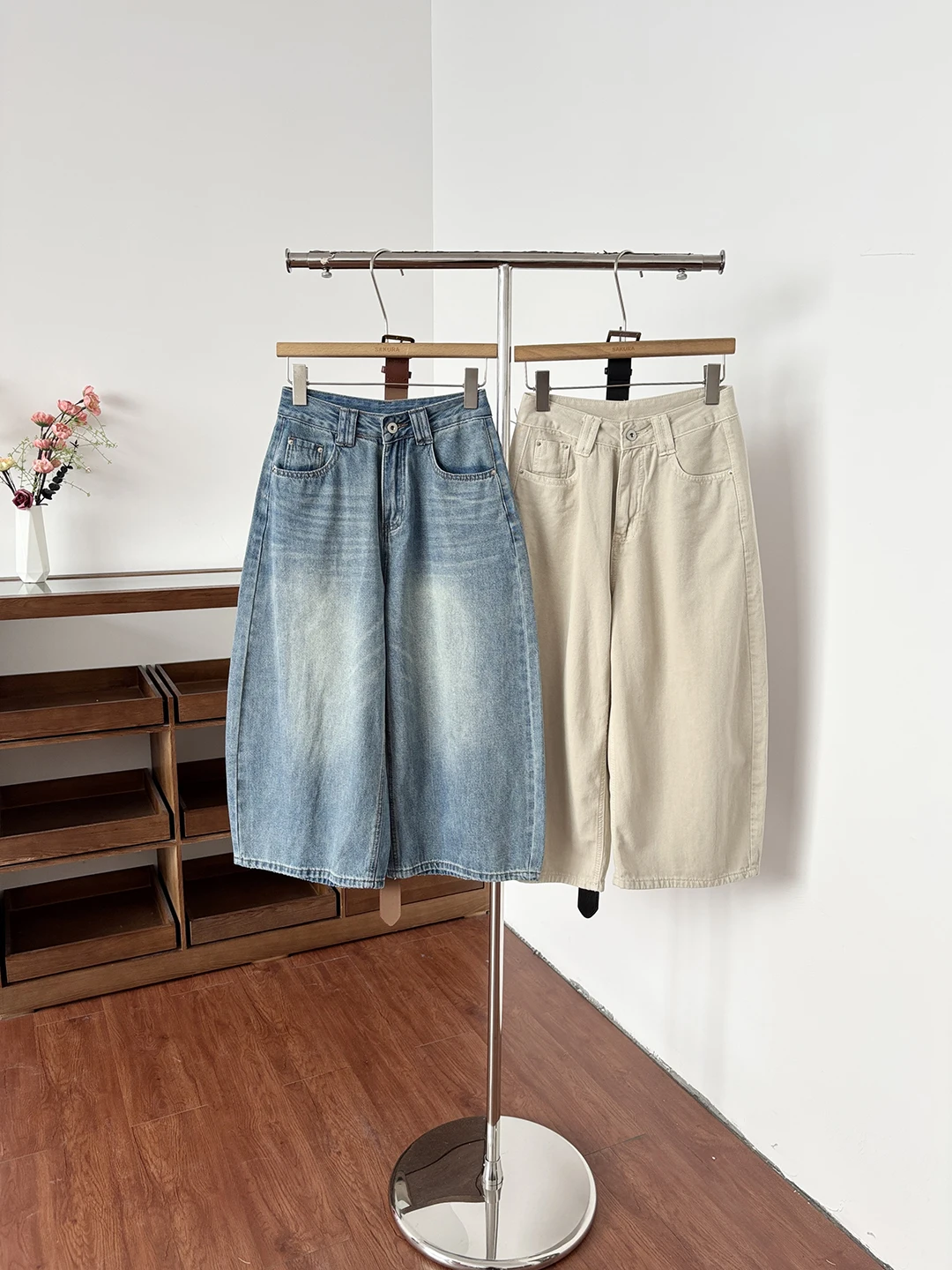 

Retro High Waist Skinny Jeans Women's Commuter Style Summer New Fashion Washed Denim Pants Korean Version Wide Leg Pants