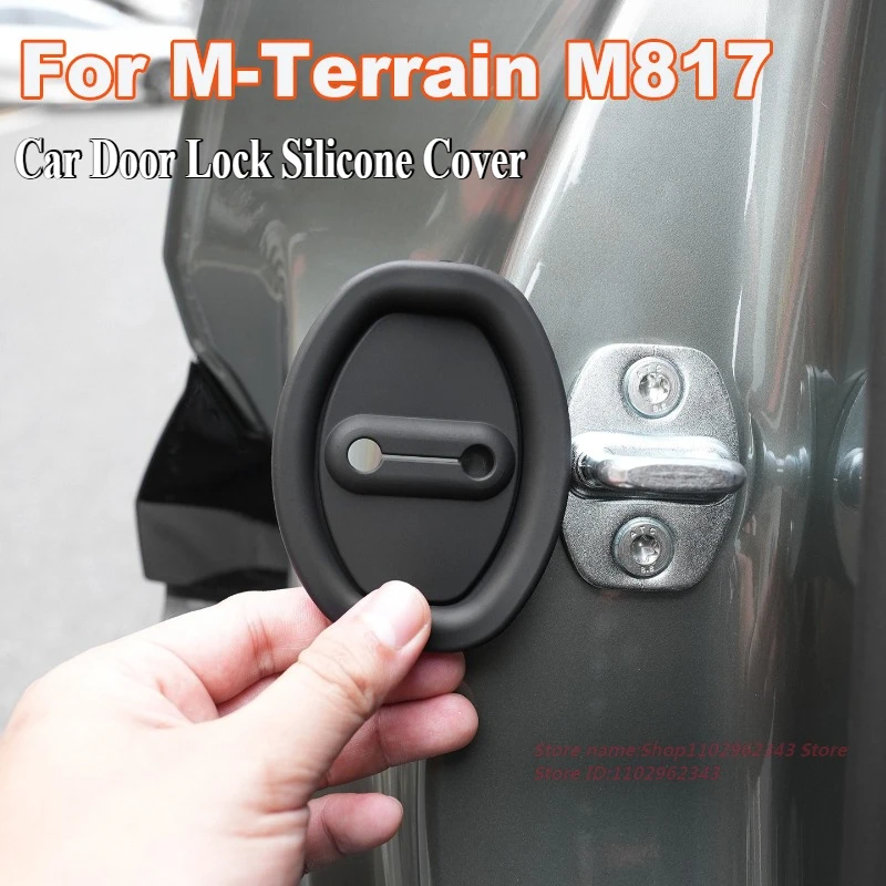 

For MHERO M-Terrain M817 Car Door Lock Cover Silicone Buffer Rubber Shock-Absorbing Soundproof Protective Cover