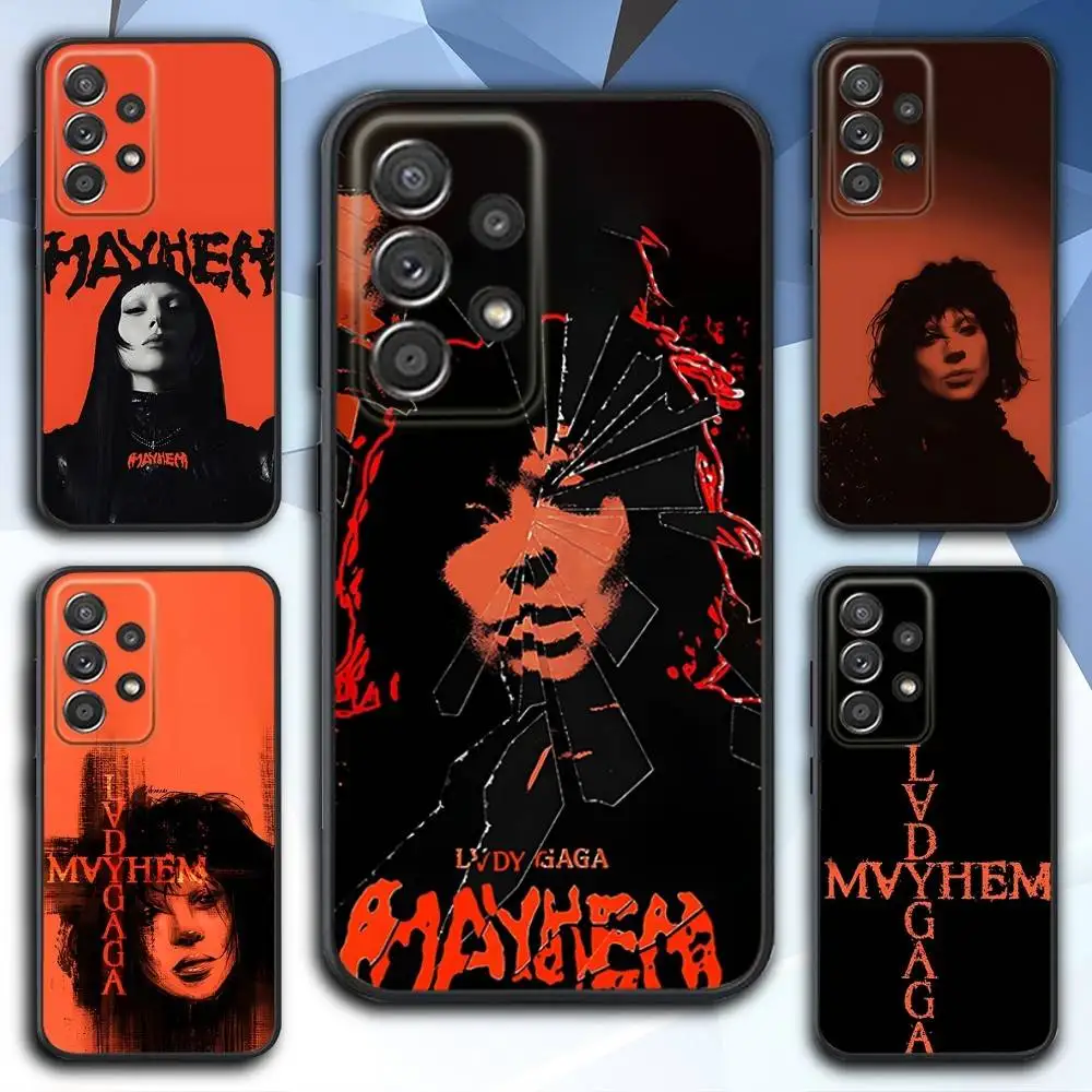 

L-LADY MAYHEM G-GAGA Phone Case For Samsung S 25,24,23,22,30,21,10,9,Ultra,Plus,Lite,FE,4,5 G Soft Black Case