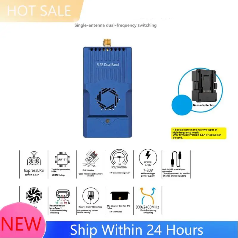 ~【在庫あり】C3 NANO GEMINI TX 915M/2.4G デュアル周波数スイッチング、FPV 長距離ドローン DIY 用ナノからマイクロアダプターボックス付き