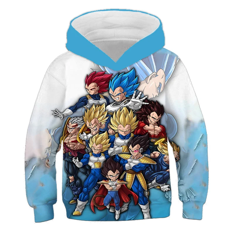 

New Classic Japanese Animation Super Dragon Ball 3D Hoodie Autumn Goku Warm Keeping Cartoon Tops Children's Long Sleeve Hoodie