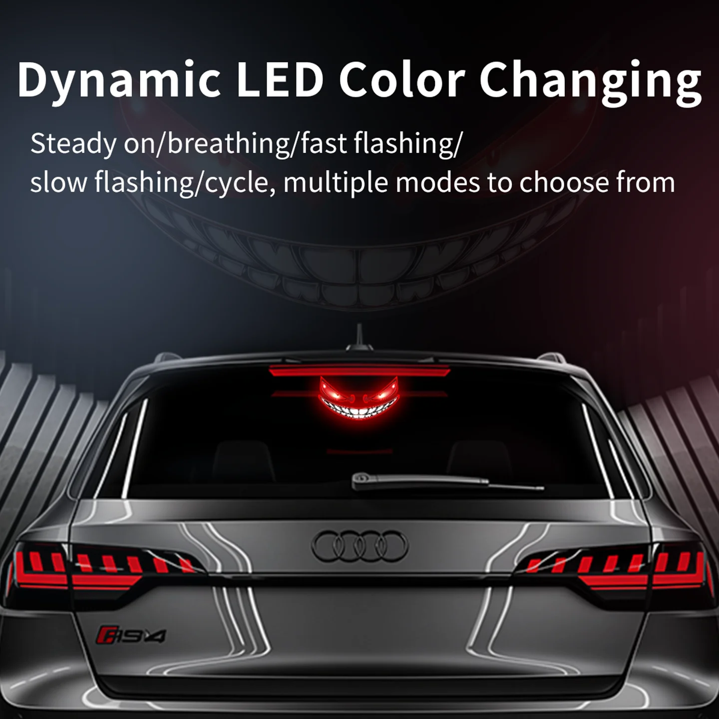 New popular Devil's Eye solar charging dynamic LED light multi-mode warning decorative light without wiring