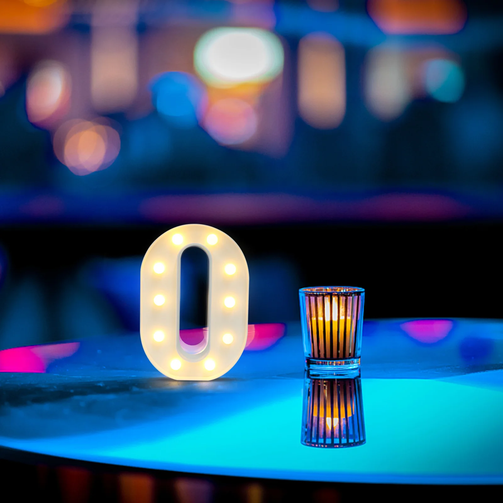 

LED Number 0 Light Number Sign Romantic Warm Ambiance Wedding Birthday Party Anniversary Decoration LED Night Light