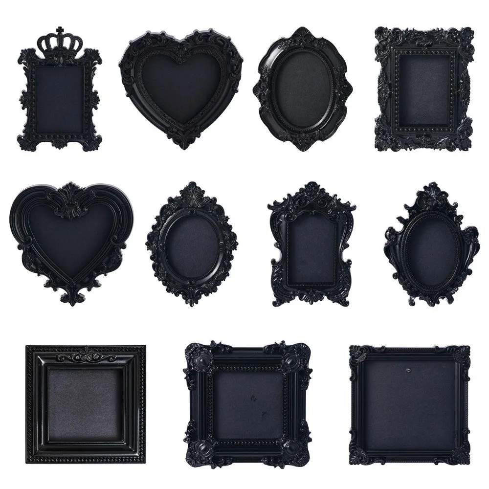 Hanging Mini Photo Frames Resin Wall Space DIY Memory Display Frames Photographic Props Black Vintage Picture Frame Home Decor