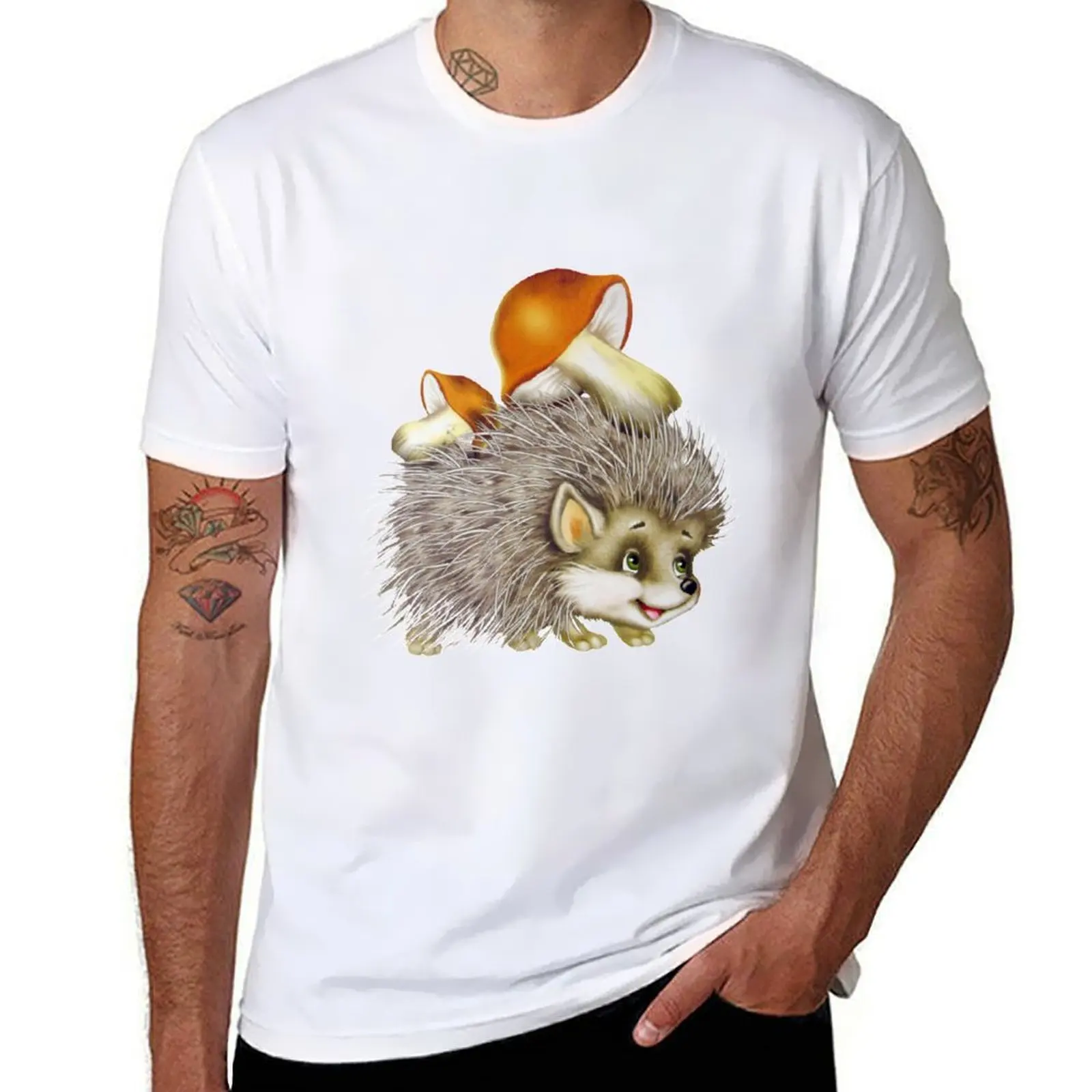 

hedgehog, hedgehog T-Shirt funny t shirts cotton man t shirt luxury T-Shirt