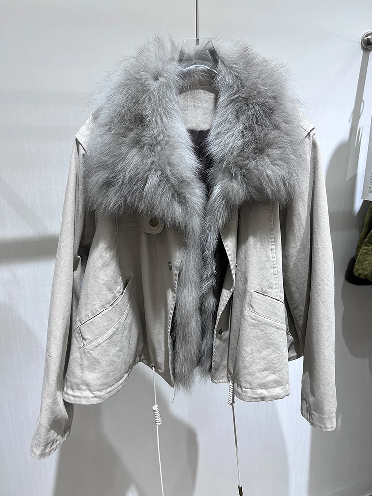 2025 Winter Warm Women Goose Down Jacket Real Natural Fox Fur Collar Puffer Jacket Luxury Outwear Female Coat