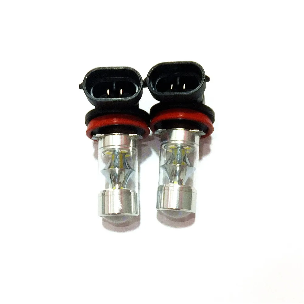 July King 2X H11 6000K 60W High Power LED Fog Light Lamp, DC12V~24V 800LM 1A 2323SMD DRL LED Refraction Reflector Lamp