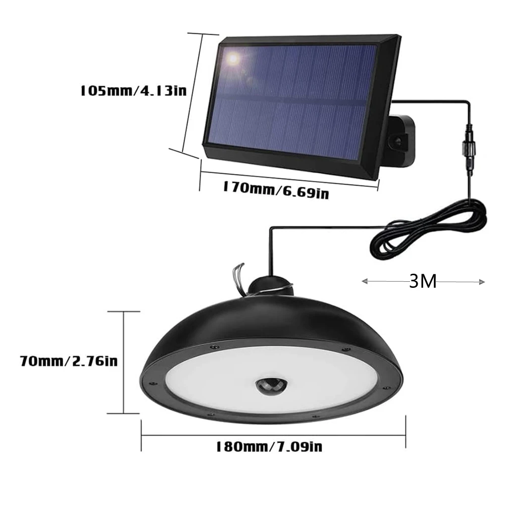 Sensor de movimento solar lâmpada pingente parede jardim luz led rua ao ar livre única/cabeça dupla com controle remoto