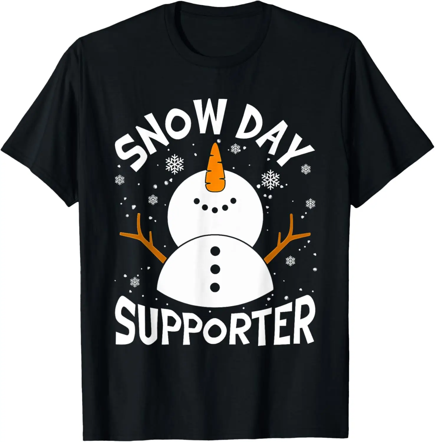 Lovely Snow Day Supporter Snowflake Funny Teacher Christmas Pajamas Pattern Printed T-shirt Tops Unisex Commuter Fashion Tops