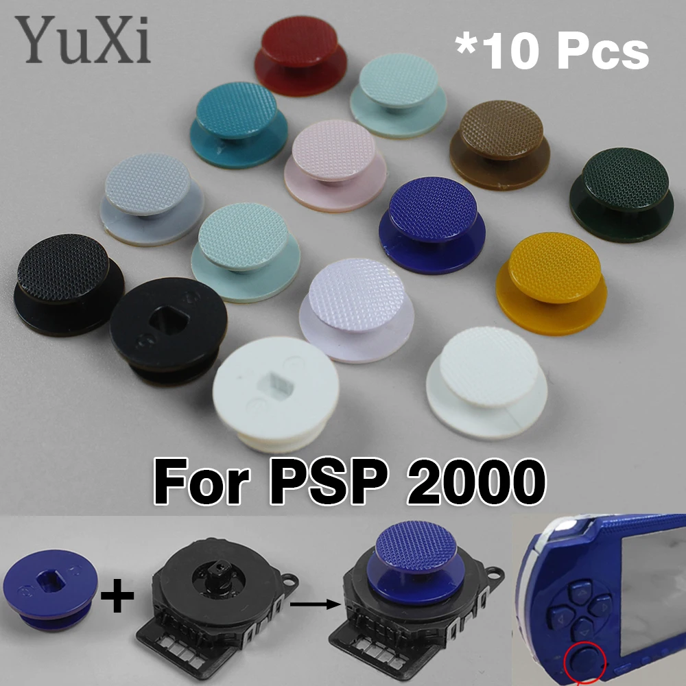 10pcs 3d analoge Joystick-Griff kappen für psp 2000 Daumens tiel knopf abdeckung bunt für psp2000 Konsolen ersatzteile