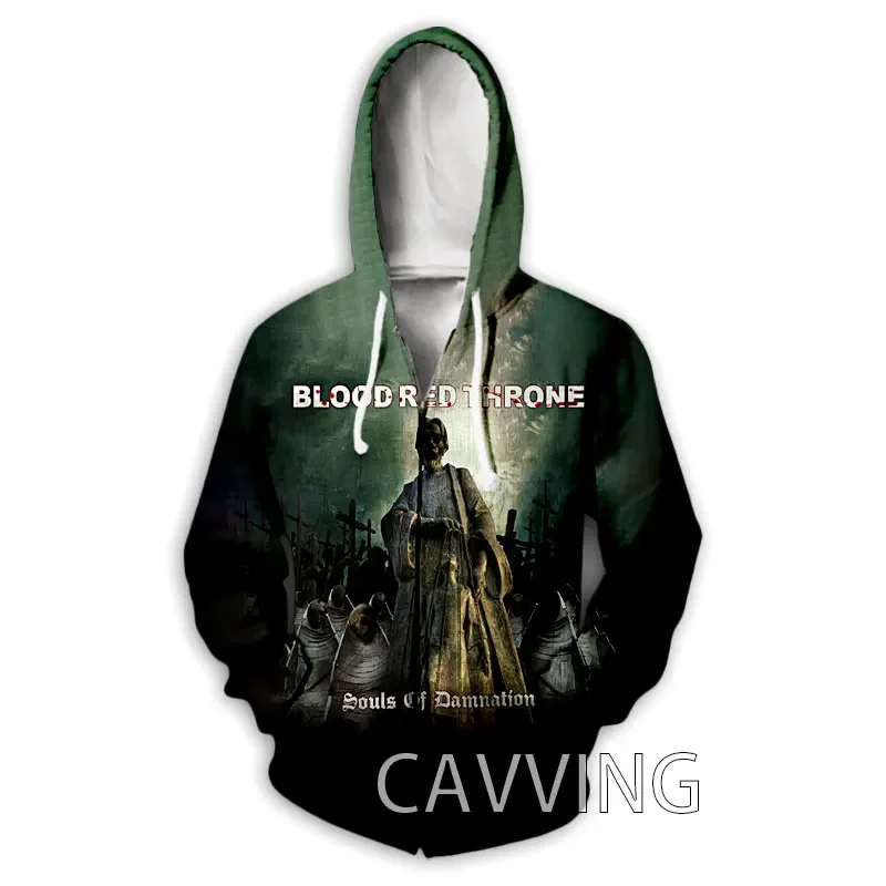 

New Fashion 3D Print Blood Red Throne Band Zipper Hoodies Zip Up Hooded Sweatshirts Harajuku Hoodie Hip Hop Sweatshirts