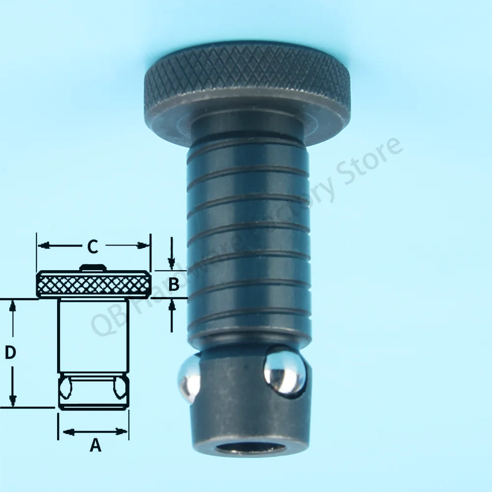 QB119 Dia13/16/20/25/30/35/50mm Carbon Steel With Black Oxide Ball Lock Pins Flange Shank Locating Pins
