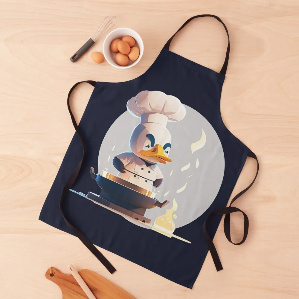 

Chef Duck Dressed in an Apron Kitchen Items women's work For Women Apron