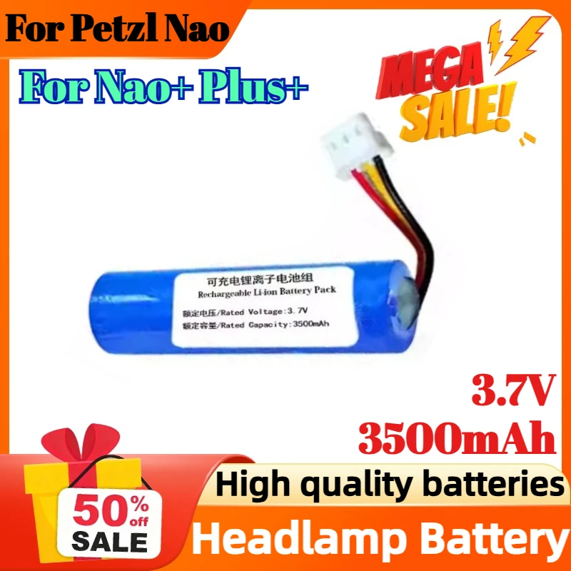 

3.7V 3500mAh Battery for Petzl Nao Nao+ Plus+ Headlamp Battery