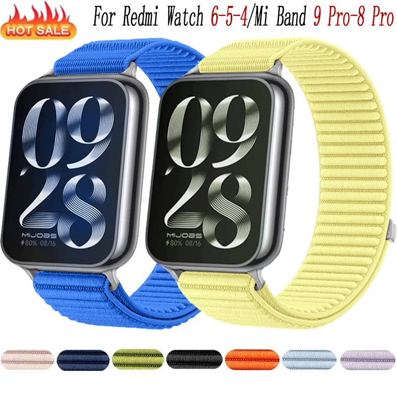 Nylon-Geflechtband für Xiaomi Mi Band 9 Pro/8 Pro, sportliches, komfortables, atmungsaktives Armband, Correa für Redmi Watch 6/5/4 Band