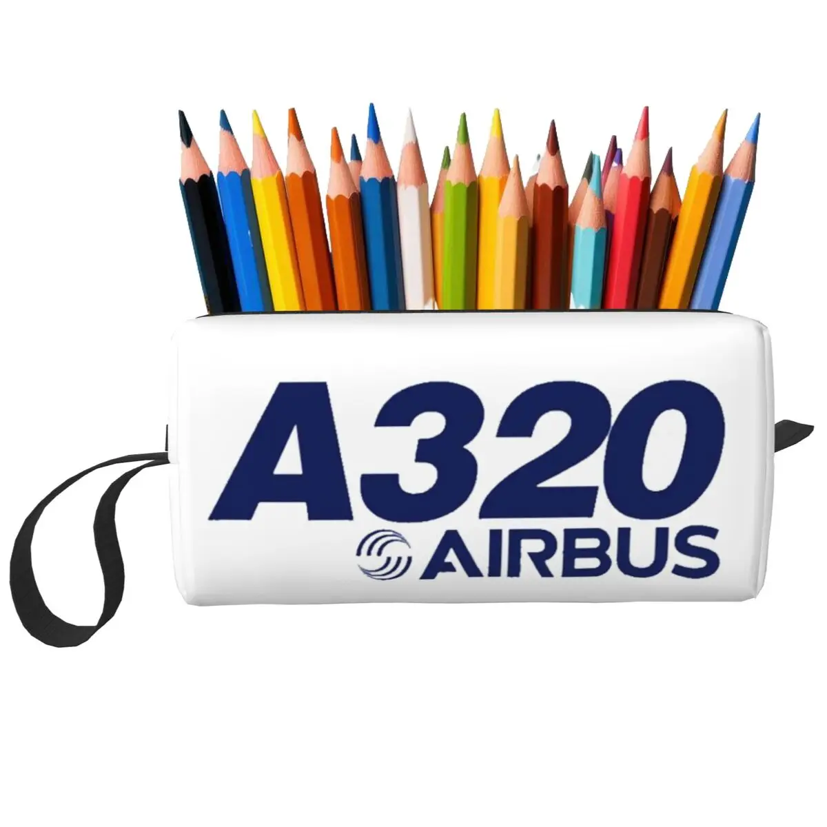 مقلمة شعار ايرباص A320 للبنين والبنات صندوق القلم المدرسية حقيبة أقلام رصاص لوازم مكتبية منظم حقيبة مستحضرات التجميل النسائية للسفر
