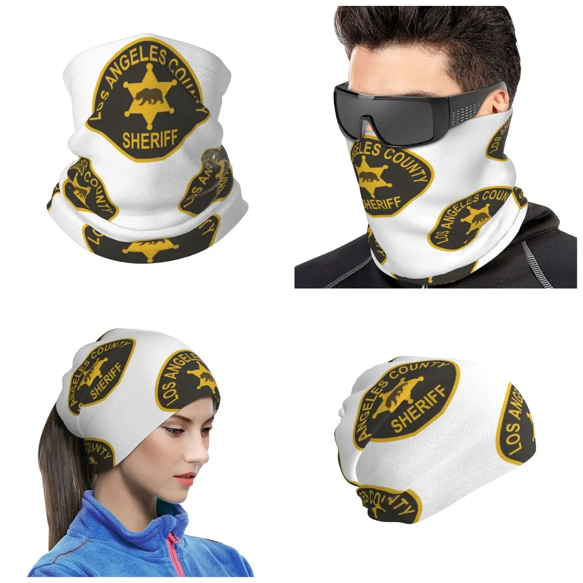 Los Angeles County Sheriff Department Bandana Neck Cover Printed Mask Scarf Riding Headwear For Men Women Adult Breathable