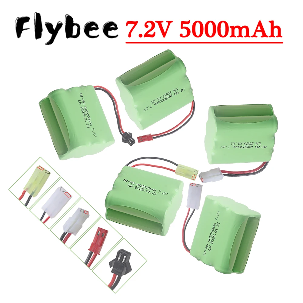 6*AA 5.0Ah 5000mah 7.2V NiMH Battery SM / TAMIYA PLUG For Rc toys Car Boat Tanks Trains Robot, AA Nimh 7.2v Rechargeable Battery