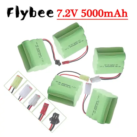 6*AA 5.0Ah 5000mah 7.2V NiMH Battery SM / TAMIYA PLUG For Rc toys Car Boat Tanks Trains Robot, AA Nimh 7.2v Rechargeable Battery