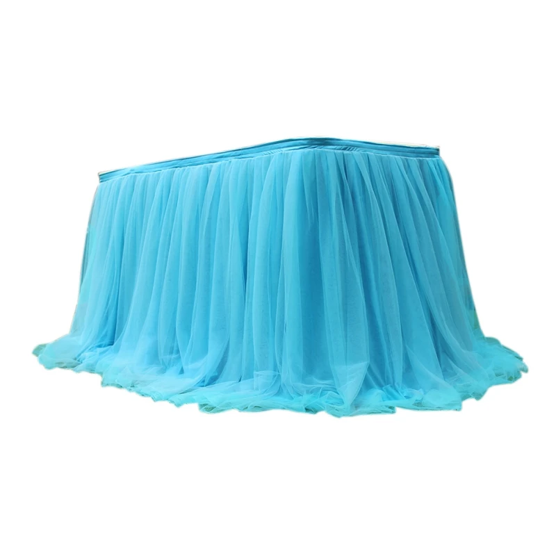 Tulle Table Skirt Solid Color Table Cloth Gauze Table Cover Wedding Birthday Party Table Decoration Snow Gauze Tablecloths