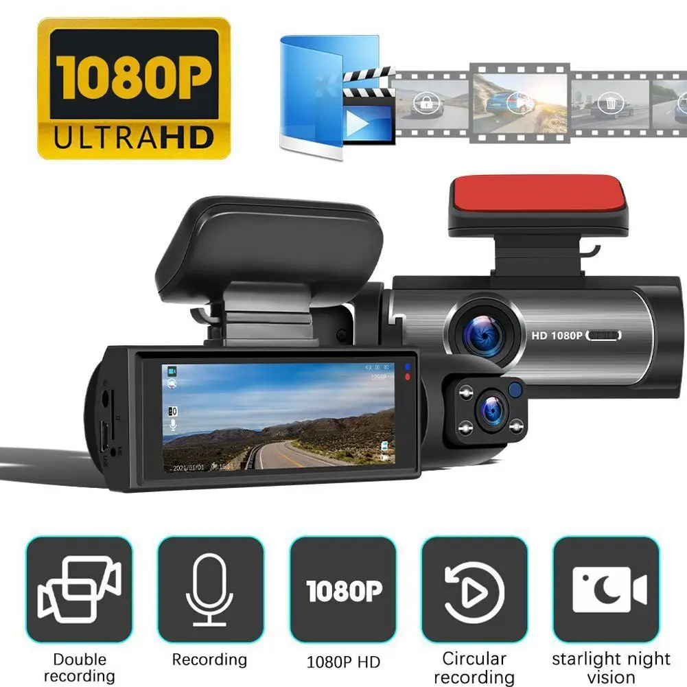 

1080P WIFI Dual Camera Dash Cam For Cars Front Inside Car Camera With IR Night Vision Loop Recording Wide Angle Driving Recorder