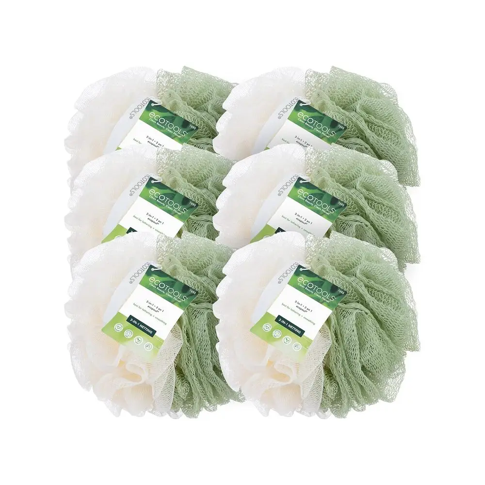 

Dual-Sided Shower Sponge, Exfoliates & Cleanses, Recycled Netting, Removes Dead Skin, Eco-Friendly Bath Accessory, Cruelty-Free,