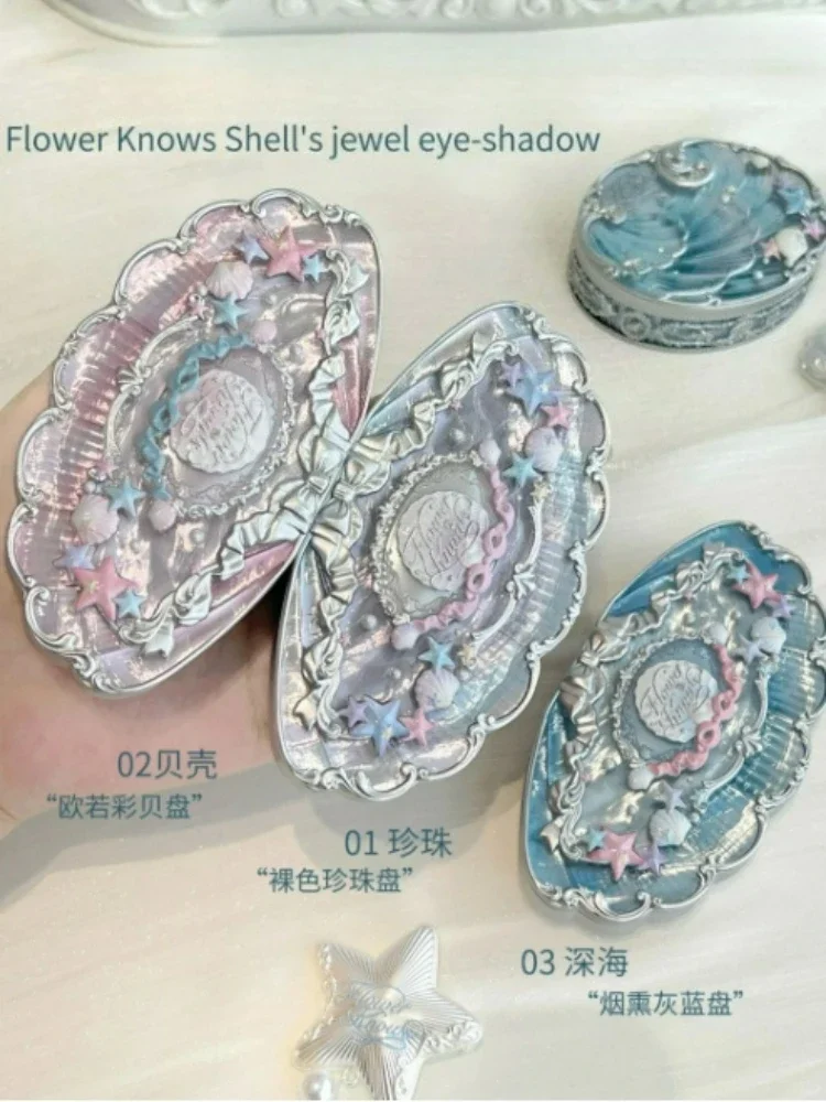Flower sabe conchas coleção de jóias 6 cores fosco pérola mar paleta de sombra metálica de alto pigmento maquiagem de olhos de longa duração
