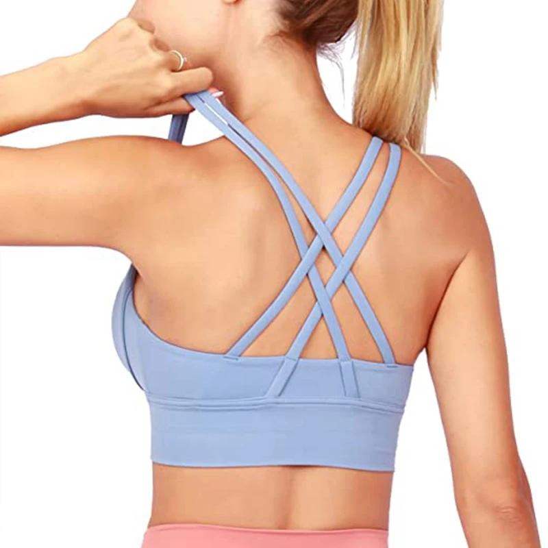 TRY TO BN Frauen Bh Yoga Sport Bralette Nylon Atmungsaktiv Fitness Top Unterwäsche Kreuz Sexy Zurück Anti-Shake-Gym Weibliche Bras