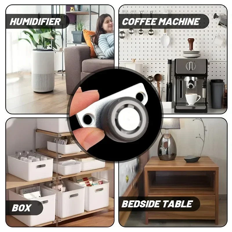 بكرة مسار اتجاهية مثبتة على الجانب عجلات مطاطية صامتة من مادة TPE أثاث عالمي خزانة بأدراج عجلة جهد #5