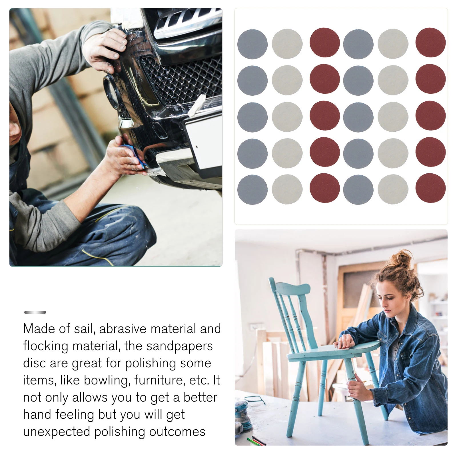 

180 Sheets Sandpaper Sanding Discs Hook Loop Sticky Disk Sander Material Grinder Wet Dry