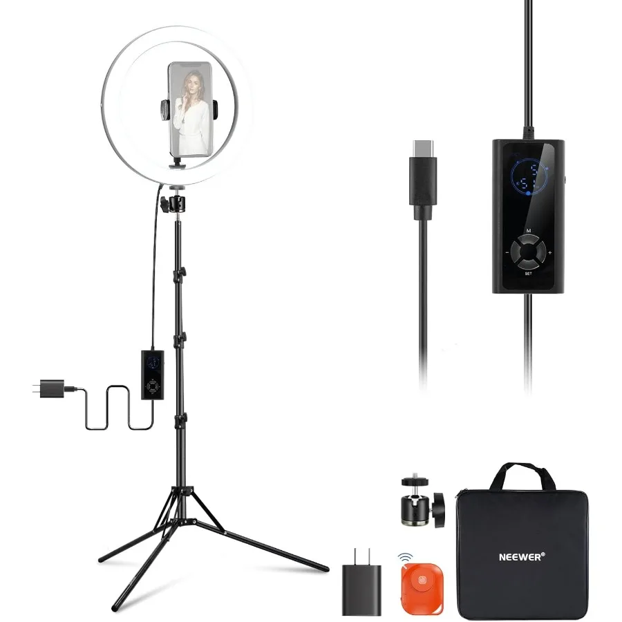 ไฟวงแหวน LED กำลังสูง 12 24 วัตต์ พร้อมขาตั้งกล้อง 71 แบบ และที่ยึดโทรศัพท์สำหรับบันทึกวิดีโอ แต่งหน้า เซลฟี่ สตูดิโอ สตรีมมิ่ง