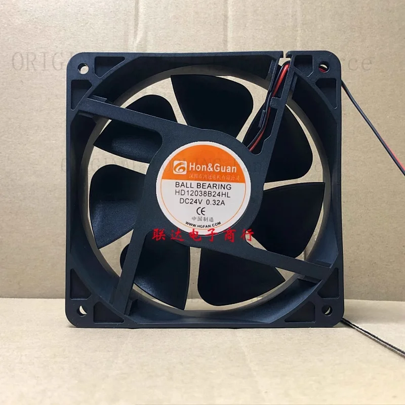 H FOR HON GUAN HD12038B24HL DC24V 0.32A 12CM Inverter Cabinet Cooling Fan