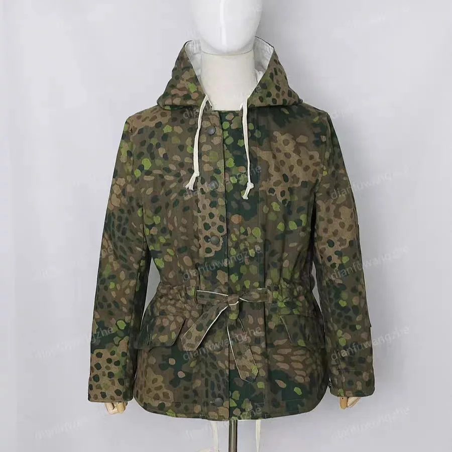 DOT44 Pea Camouflage Reversible Cotton Padded Jacket Outdoor Hunting Warm Clothes