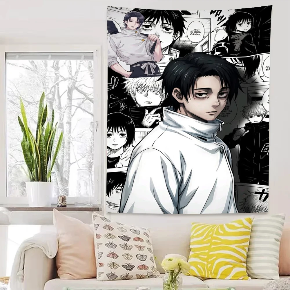 1pc J-Jujutsu Kaisen Yuta Anime Tapestry Cool Room Stuff Aesthetic Room Decor Pink Room Decor Wall Blanket Teen Dorm Decoration
