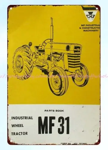 metal art on wall 1973 Massey Ferguson MF31 tractor manual cover metal tin sign