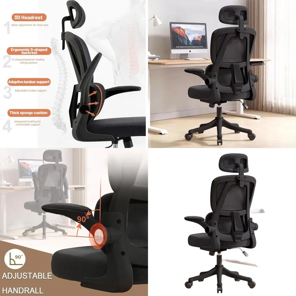 

Эргономичное игровое кресло с высокой спинкой, откидными подлокотниками, поясничной поддержкой и регулируемым подголовником