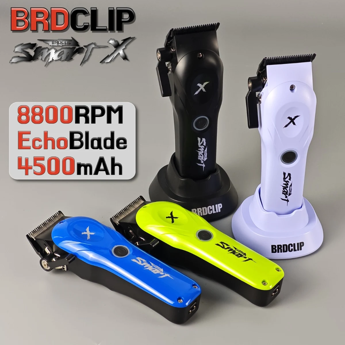 

BRDCLIP BRD 108 Professional Electric Hair Clipper DLC Fade Blade 8800RPM High speed Motor with Base 4500mAh Barber Shop Machine