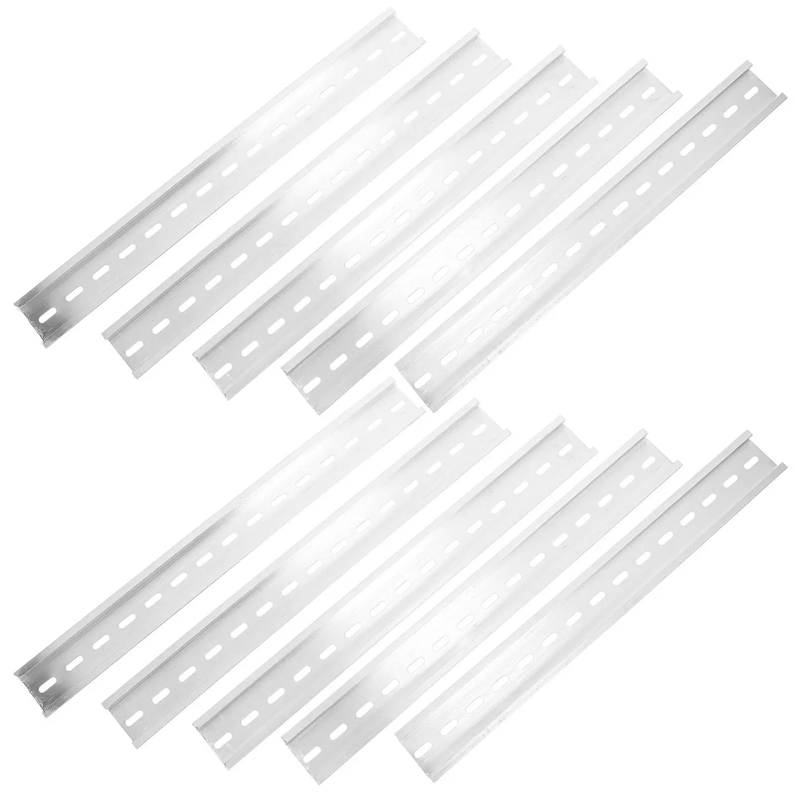 10Pcs Aluminum Guide Rail Circuit Breaker Din Slotted Switch Panel Mounting Track Electrical Hardware Fixing Solution