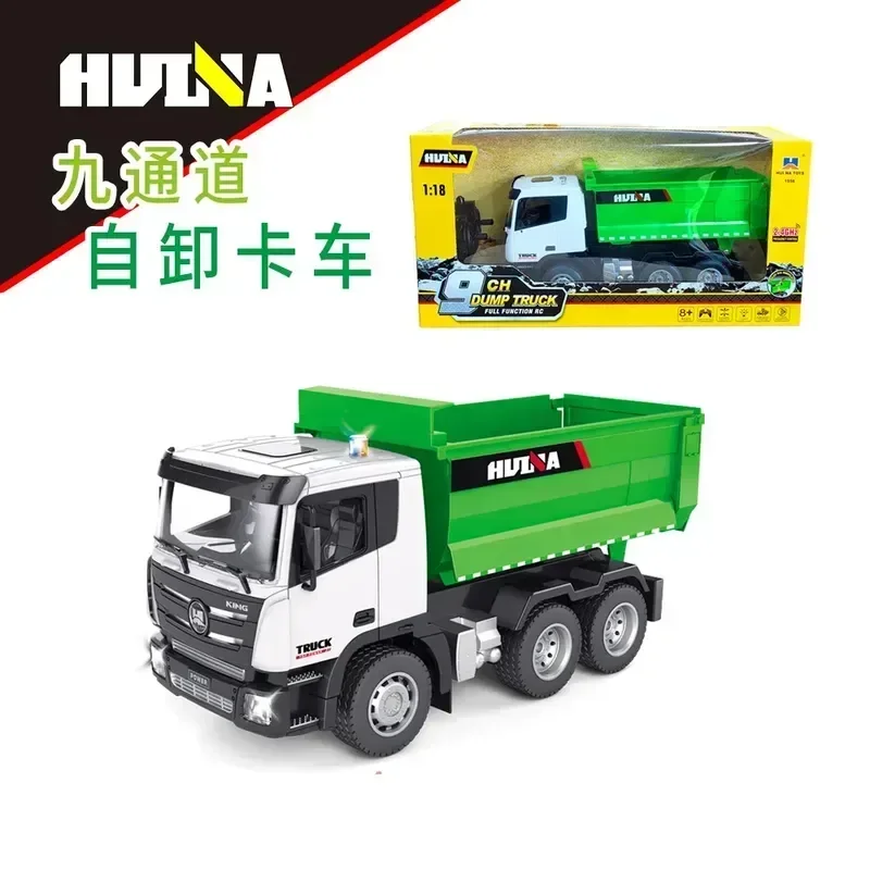 

New Huina 9 Channel 1:18 Rc Dump Truck Simulation Engineering Car Remote Control Mixer Electric Toy Children'S Toy Birthday Gift