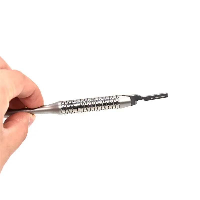 

4 шт., ручка стоматологического скальпеля, регулируемая ручка ножа для хирургической операции, нержавеющая сталь, вращение на 180 градусов, имплантат полости рта