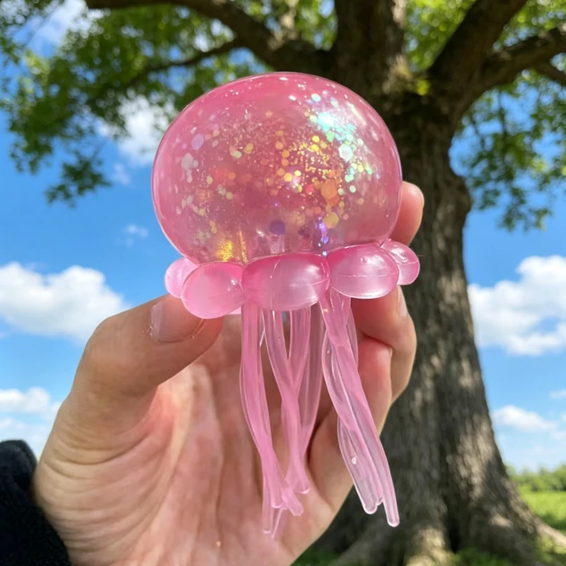 Jellyfish Maltose Squishy Fidget Toy Soft Pastel Colors Jelly Fish Modeling Tension Relief Relaxing Calming Sensory Plaything