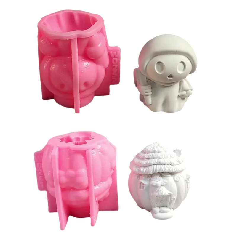 Halloween Silicone Mould Decorative Plasters Molds Handmade Scary Dolls Ornament Molds for Holiday Halloween Decoration