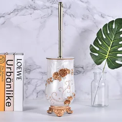 Bathroom Set Vintage Cleaning Brush Toilet Accessories Set Toilet Brush Resin + Stainless Steel Long Handle Restroom Supplies