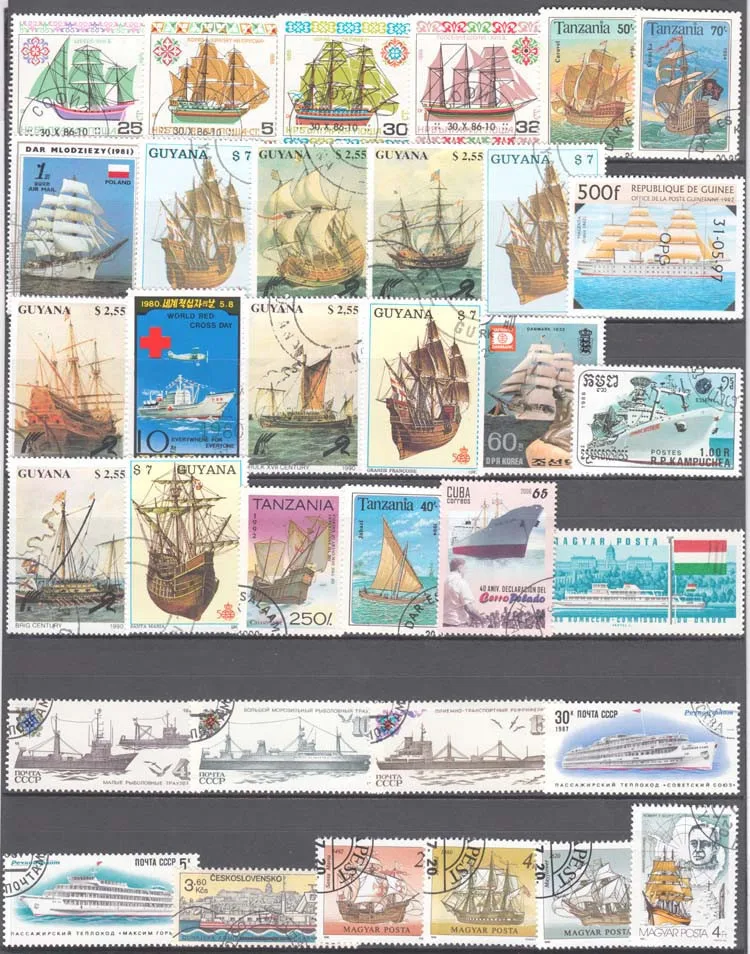 100 Special Stamps Of Ships And Sailboats Collection Of 100 Postage Stamps Postage Post Stamps Stamp Set Vintage Letter Stamp